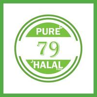 design with halal leaf design 79 vector