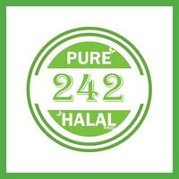 design with halal leaf design 242 vector