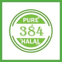 design with halal leaf design 384 vector