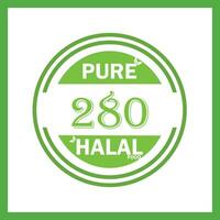 design with halal leaf design 280 vector