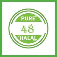 design with halal leaf design 48 vector