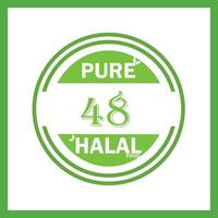 design with halal leaf design 48 vector