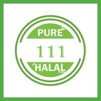 diseño con halal hoja diseño 111 vector