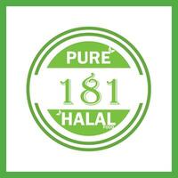 design with halal leaf design 181 vector