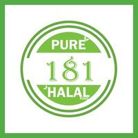 design with halal leaf design 181 vector