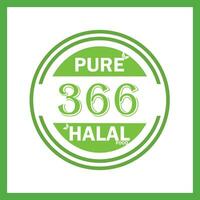design with halal leaf design 366 vector
