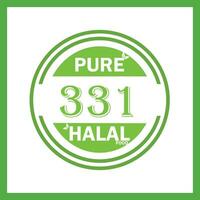 design with halal leaf design 331 vector