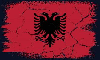 Free Vector Flat Design Grunge Albania Flag Background