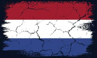 Free Vector Flat Design Grunge Netherlands Flag Background