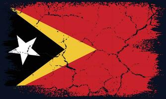 Free Vector Flat Design Grunge Timor Leste Flag Background