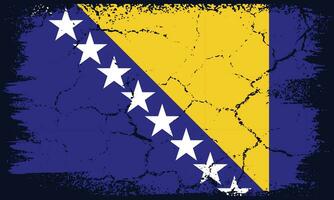 Free Vector Flat Design Grunge Bosnia and Herzegovina Flag Background