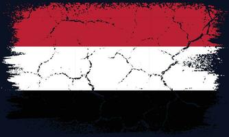 Free Vector Flat Design Grunge Yemen Flag Background