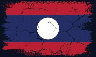 Free Vector Flat Design Grunge Laos Flag Background