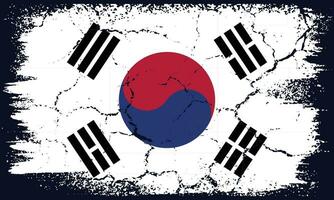 Free Vector Flat Design Grunge South Korea Flag Background