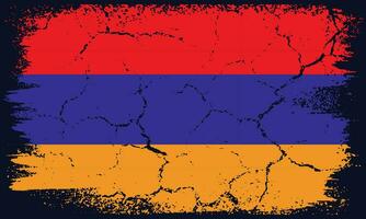 Free Vector Flat Design Grunge Armenia Flag Background