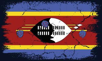 Free Vector Flat Design Grunge Swaziland-Eswatini Flag Background
