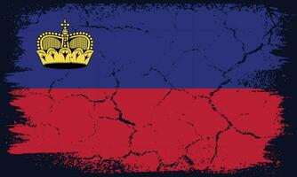 Free Vector Flat Design Grunge Liechtenstein Flag Background