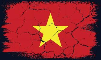 Free Vector Flat Design Grunge Vietnam Flag Background