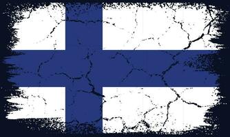 Free Vector Flat Design Grunge Finland Flag Background