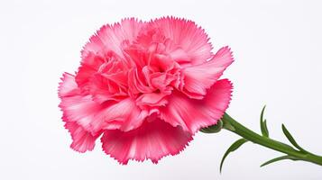 Photo of beautiful Dianthus flower isolated on white background. Generative AI