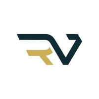 Modern abstract letter RV, VR logo design. Minimal RV, VR initial based icon vector