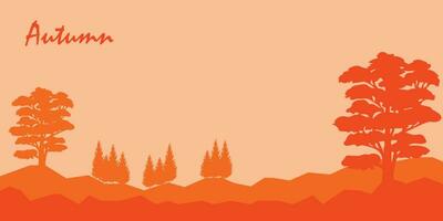 Landscape illustration design with an autumn theme vector