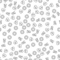 Medical Cross, Nurse, Pulse, Heart, Cardiogram, Doctor Seamless Pattern. Perfect for web sites, postcards, wrappers, stores, shops vector