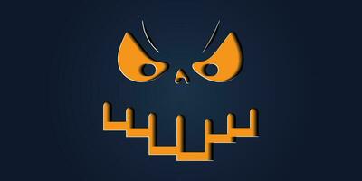 Simple halloween pumpkin expressions in paper cut style for poster or brochure. vector