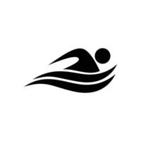 Illustration of People Swimming in Solid Color, Use for Exercising of Athletics Logo. vector