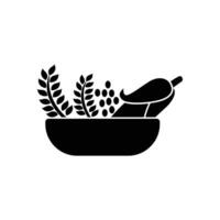Vector Illustration of Whole Grains in Solid Color, Good for Healthy Eating Silhouette illustration.