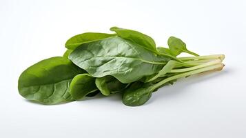 Photo of Spinach isolated on white background. generative ai