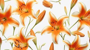 Tiger Lily flower patterned background. Flower texture background. Generative AI photo