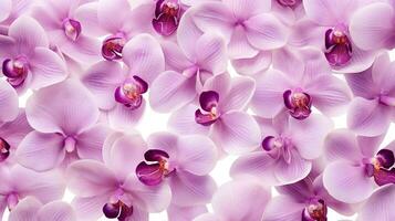 Orchid flower patterned background. Flower texture background. Generative AI photo