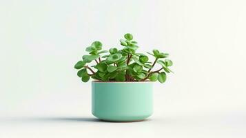 Photo of Chrysopsis flower in pot isolated on white background. Generative AI