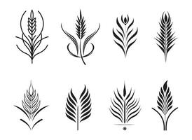 Wheat logo collection sketch hand drawn in comic style.Vector illustration vector