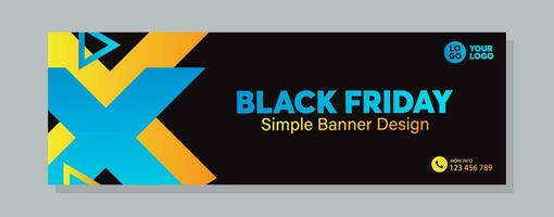 Black Friday Sale banner. Modern minimal design with black and gradient typography. Template for promotion, advertising, web, social and fashion ads. Vector illustration.