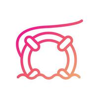 Lifebuoy icon gradient pink yellow summer beach symbol illustration. vector