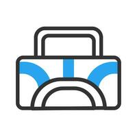 mochila icono duotono azul negro deporte símbolo ilustración. vector