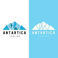 Iceberg Logo, Antarctica Logo Design, Simple Nature Landscape Vector Illustration Template