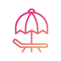 Umbrella icon gradient pink yellow summer beach symbol illustration. vector