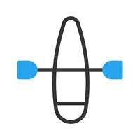 canoa icono duotono azul negro deporte símbolo ilustración. vector