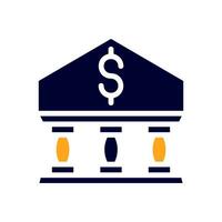 Banking icon solid orange black business symbol illustration. vector