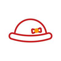 Hat icon duotone yellow red summer beach symbol illustration. vector