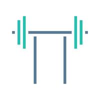 Dumbbell icon solid green light grey sport symbol illustration. vector