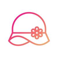 Hat icon gradient pink yellow summer beach symbol illustration. vector