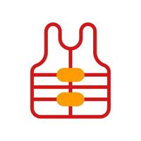 Lifebuoy icon duotone yellow red summer beach symbol illustration. vector