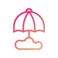 Umbrella icon gradient pink yellow summer beach symbol illustration. vector