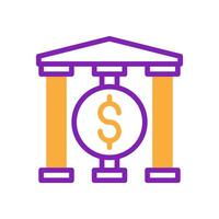 Banking icon duotone purple yellow business symbol illustration. vector