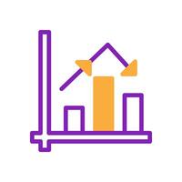 Chart icon duotone purple yellow business symbol illustration. vector