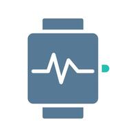 Smartwatch icon solid green light grey sport symbol illustration. vector